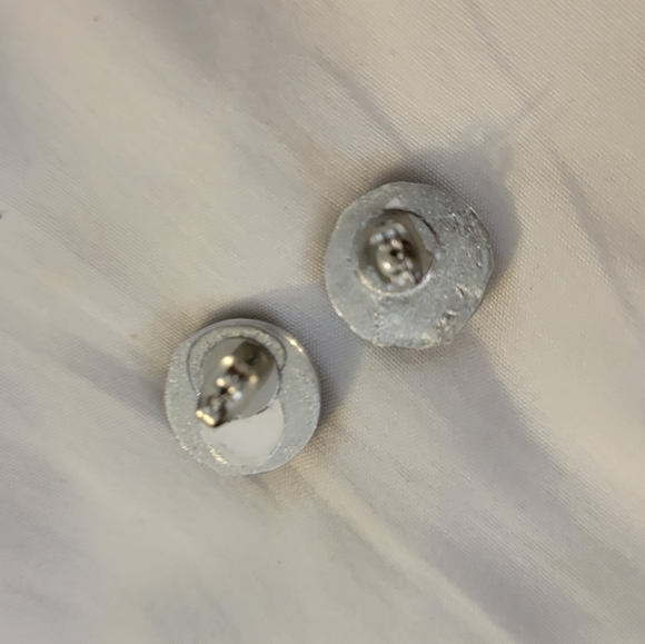 SKELLY Mismatched handmade glass cobachon earrings. Silver post. - Picture 2 of 2